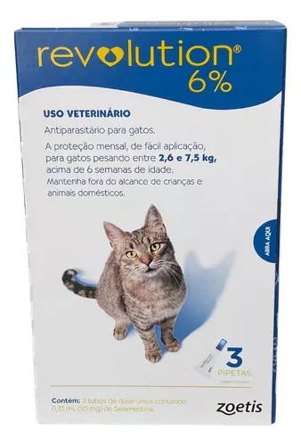 Revolution Gatos 2,6kg A 7,5kg 1 Pipetas 0,75ml