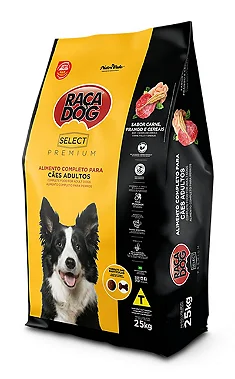 RACA DOG ADULTO SELECT CARNE, FRANGO E CEREAIS 25 KG